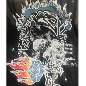 Civilregime Black Skull Graphic Roses From Concrete T Shirt XL Men's READ